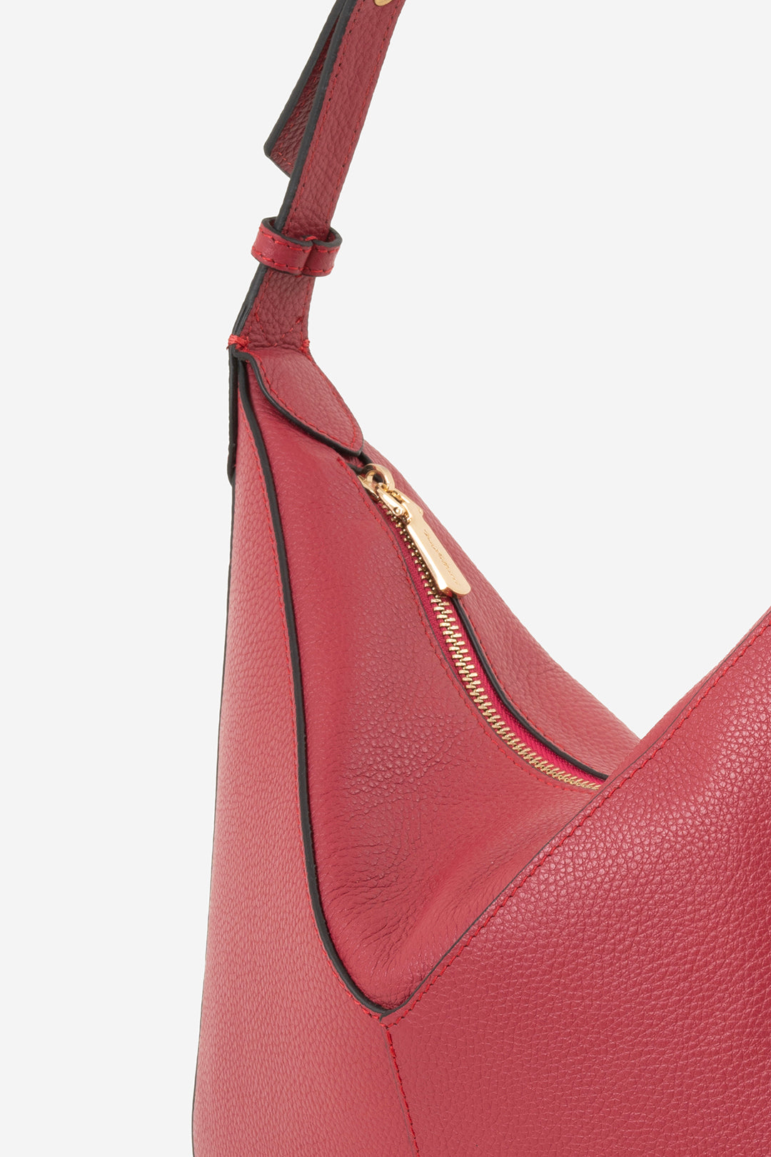 Berry Luxe Omuz Vişne Kırmızı Deri Çanta