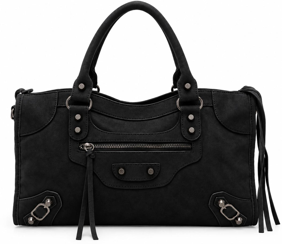 Brera Vintage Siyah Süet Çanta