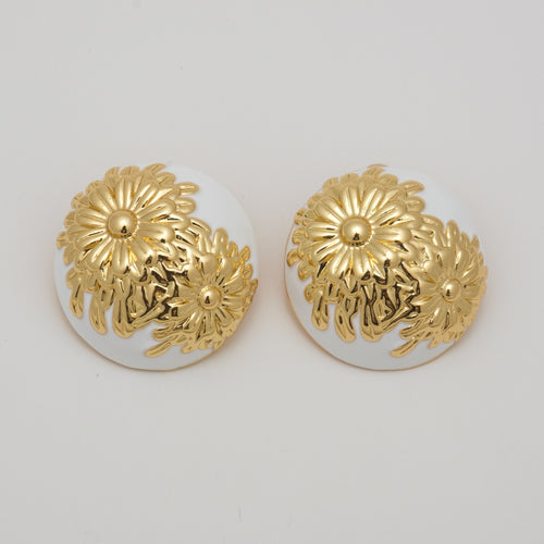 Alba Shine VIP Gold Beyaz Küpe(14k)